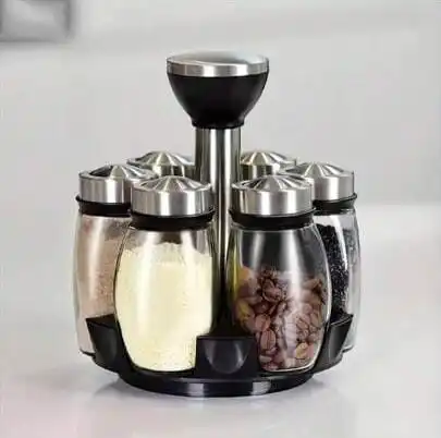 Porta Condimentos E Temperos Cozinha Giratório Armazenamento Saleiro