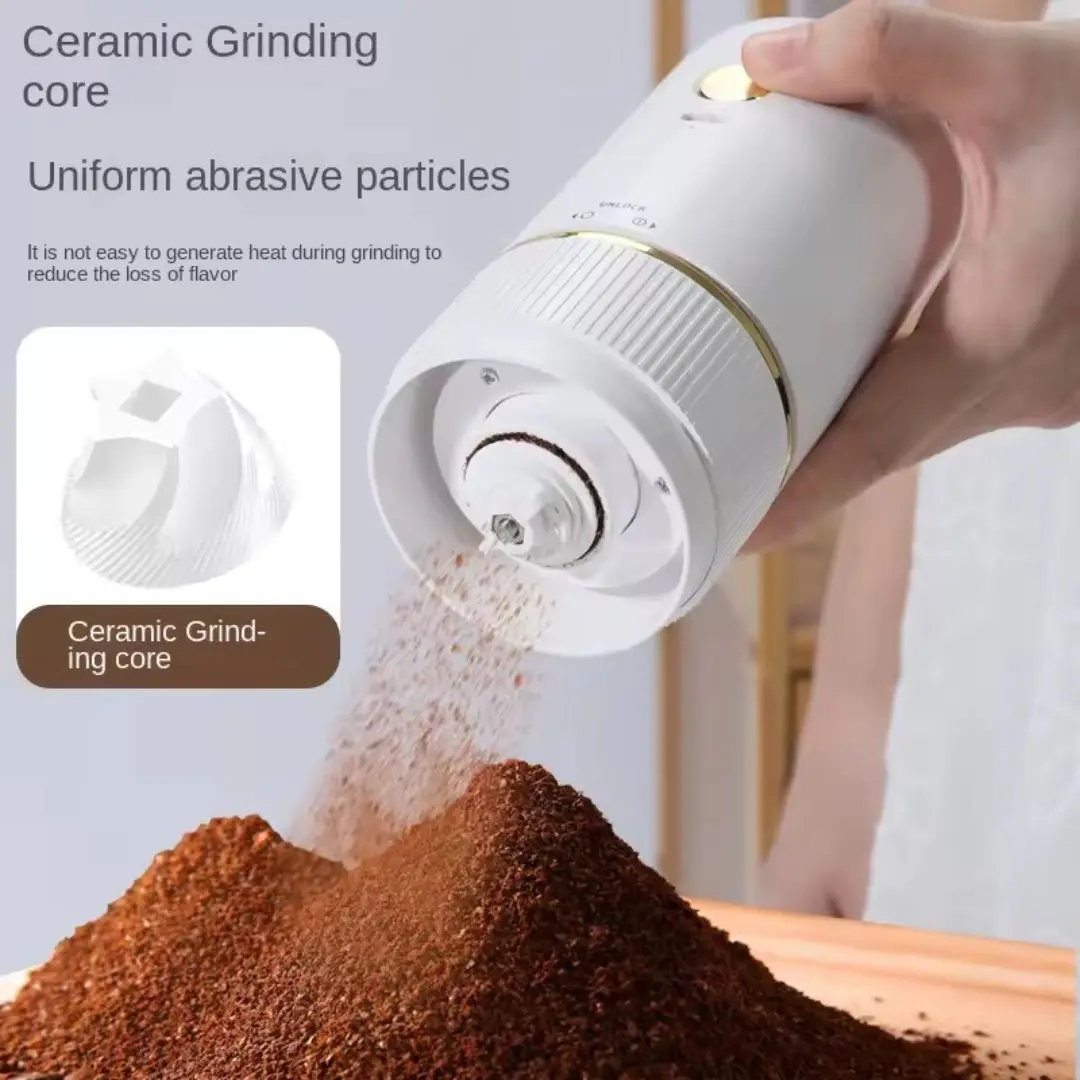 Moedor de café elétrico portátil recarregável usb tipo c 13w compacto silencioso fácil de usar moagem rápida ajustável cozinha - Image 6