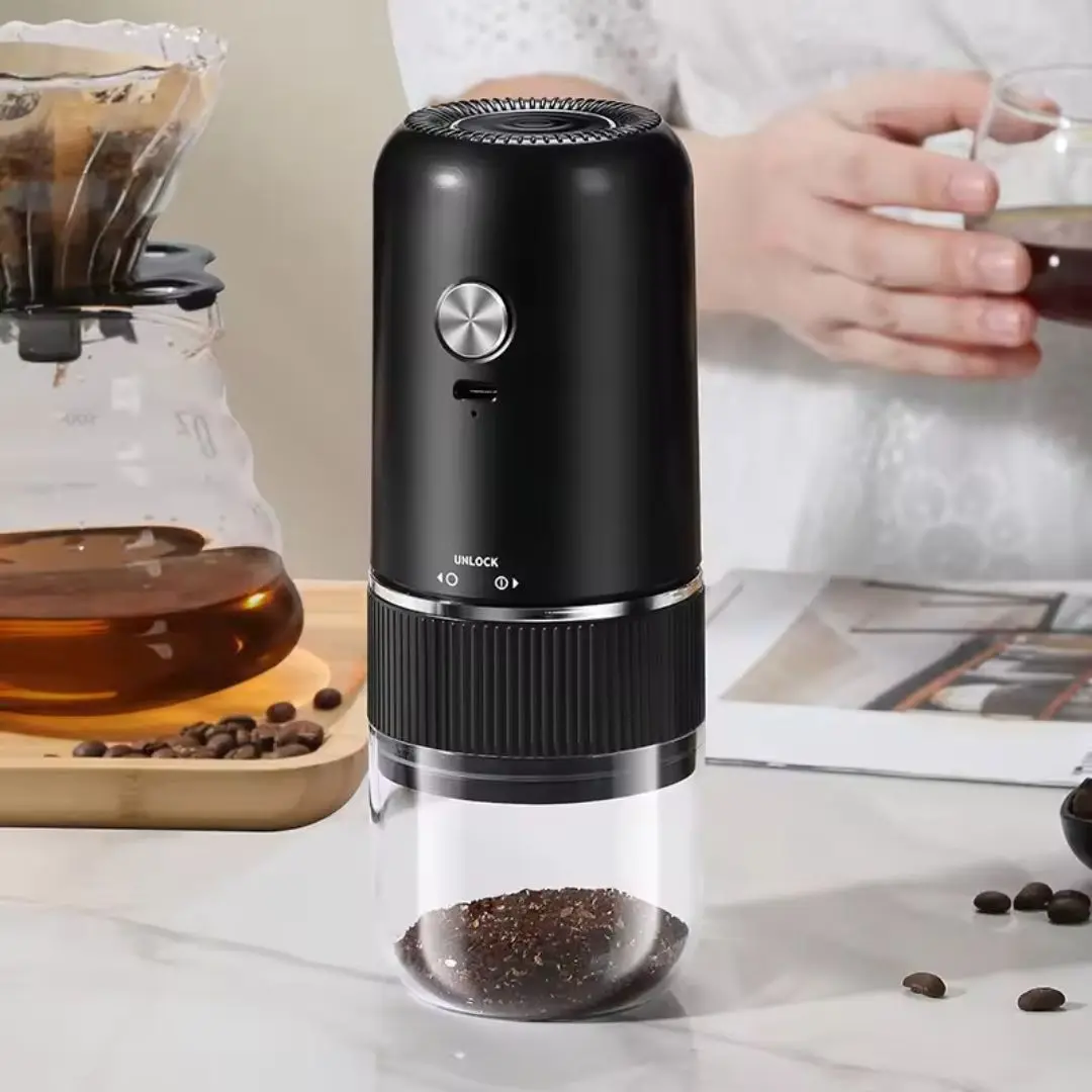 Moedor de café elétrico portátil recarregável usb tipo c 13w compacto silencioso fácil de usar moagem rápida ajustável cozinha - Image 2