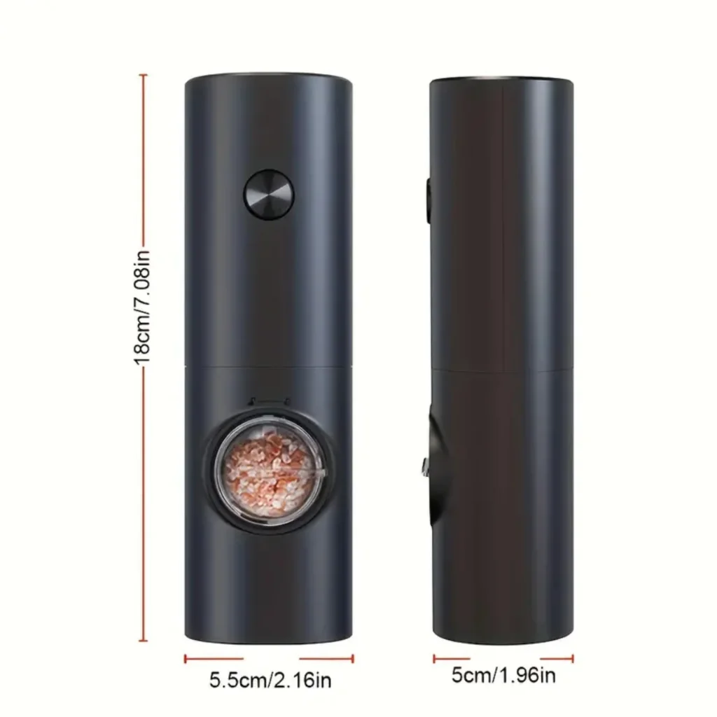 Moedor Elétrico Sal Pimenta Temperos Condimentos Automático Ajuste Moagem Prático Compacto Cozinha Conforto Sabor Personalizado - Image 3