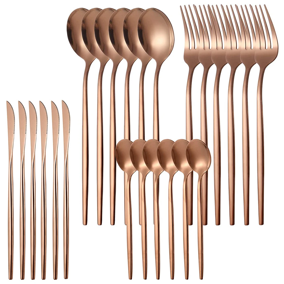 MODUS Conjuntos De Talheres,Aço inoxidável,Quatro Tipos de Louça, Faca,Garfos,Dois Tipos de Colheres,Talheres,24PCS
