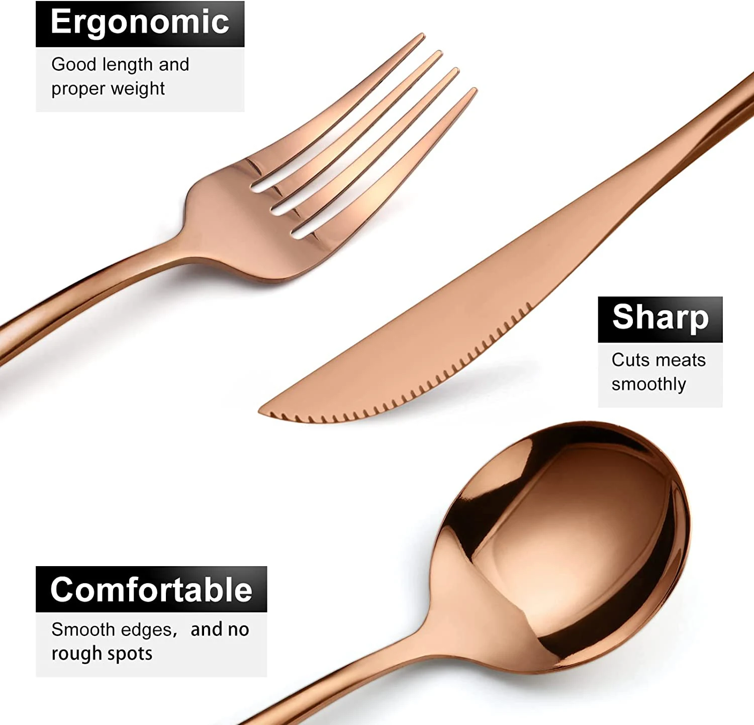 MODUS Conjuntos De Talheres,Aço inoxidável,Quatro Tipos de Louça, Faca,Garfos,Dois Tipos de Colheres,Talheres,24PCS - Image 13